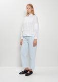 Swing Garden Embroidered Cotton Silk Shirt