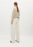High Waisted Curved Pants — Clay White