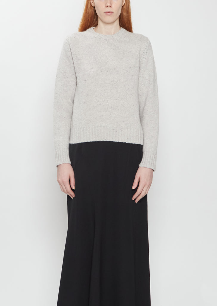 x La Garçonne Helen Marled Cashmere Sweater — Pale Grey