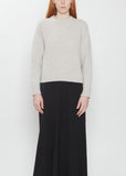 x La Garçonne Helen Marled Cashmere Sweater — Pale Grey