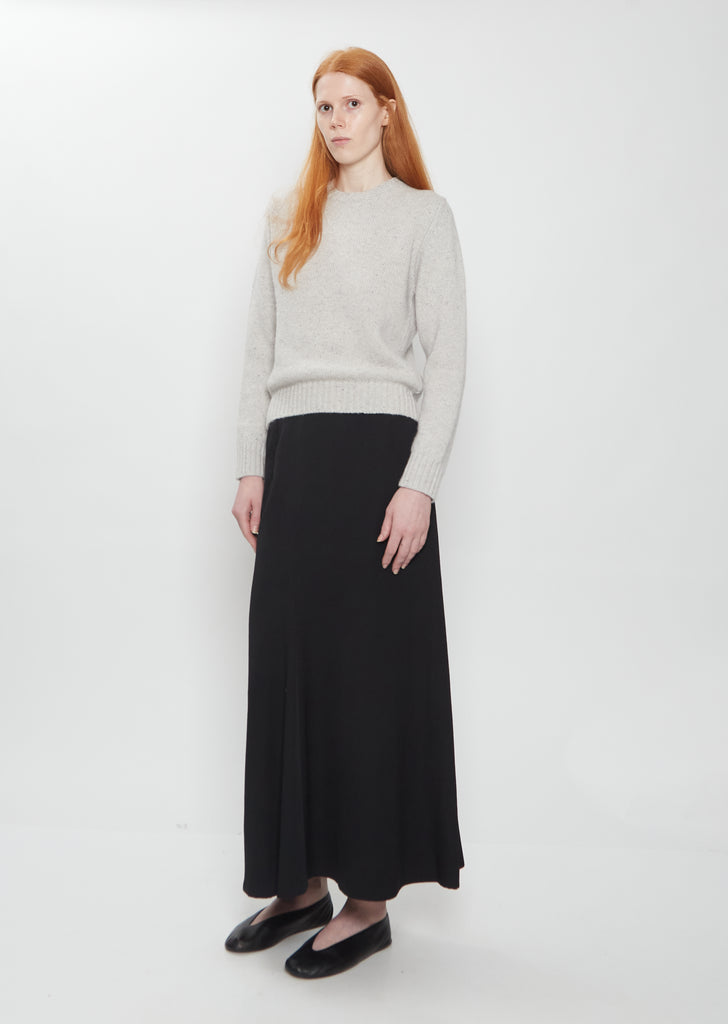 x La Garçonne Helen Marled Cashmere Sweater — Pale Grey