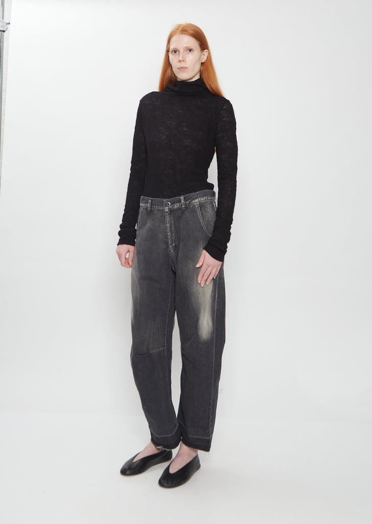 Wide Spotten Denim Pant