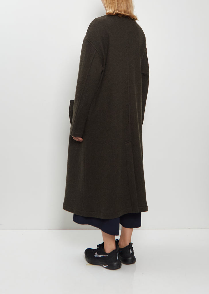 Wool Felt Collarless Coat