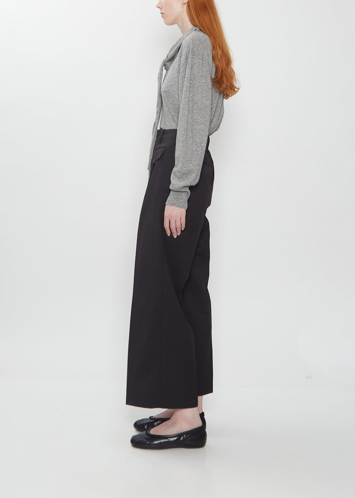 Lustrous Wool Pants