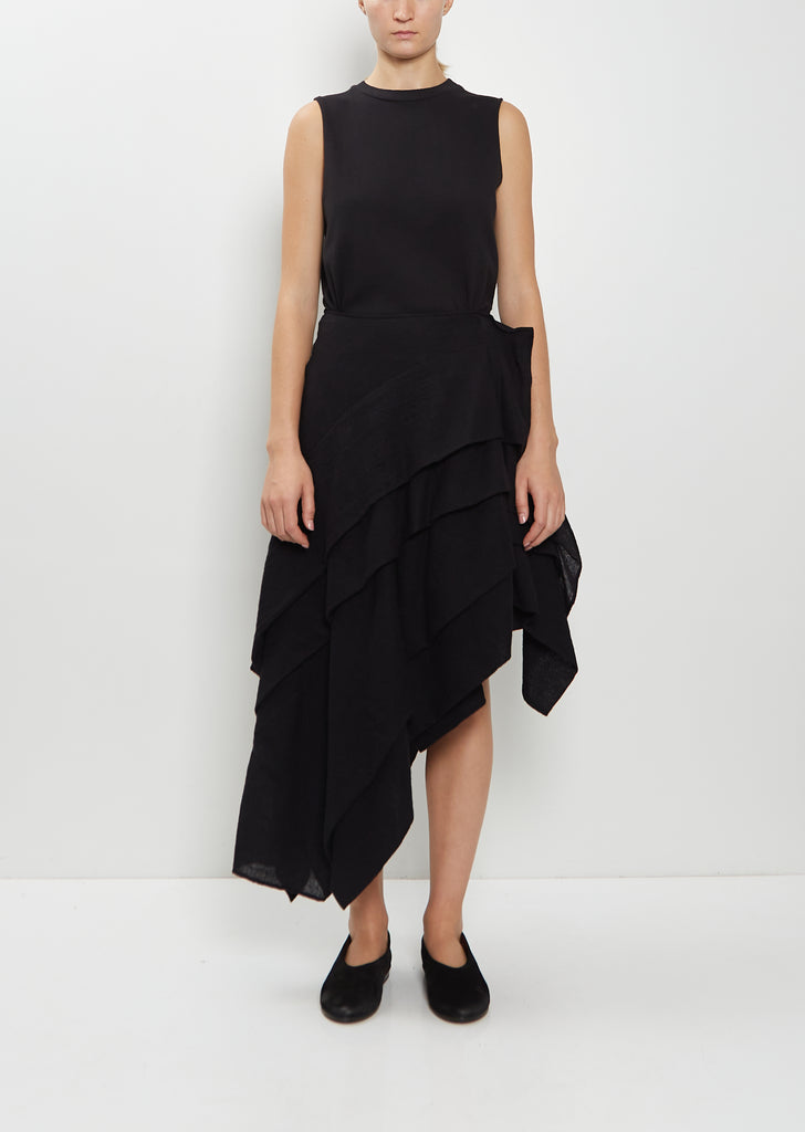 Wool Gauze Asymmetric Skirt