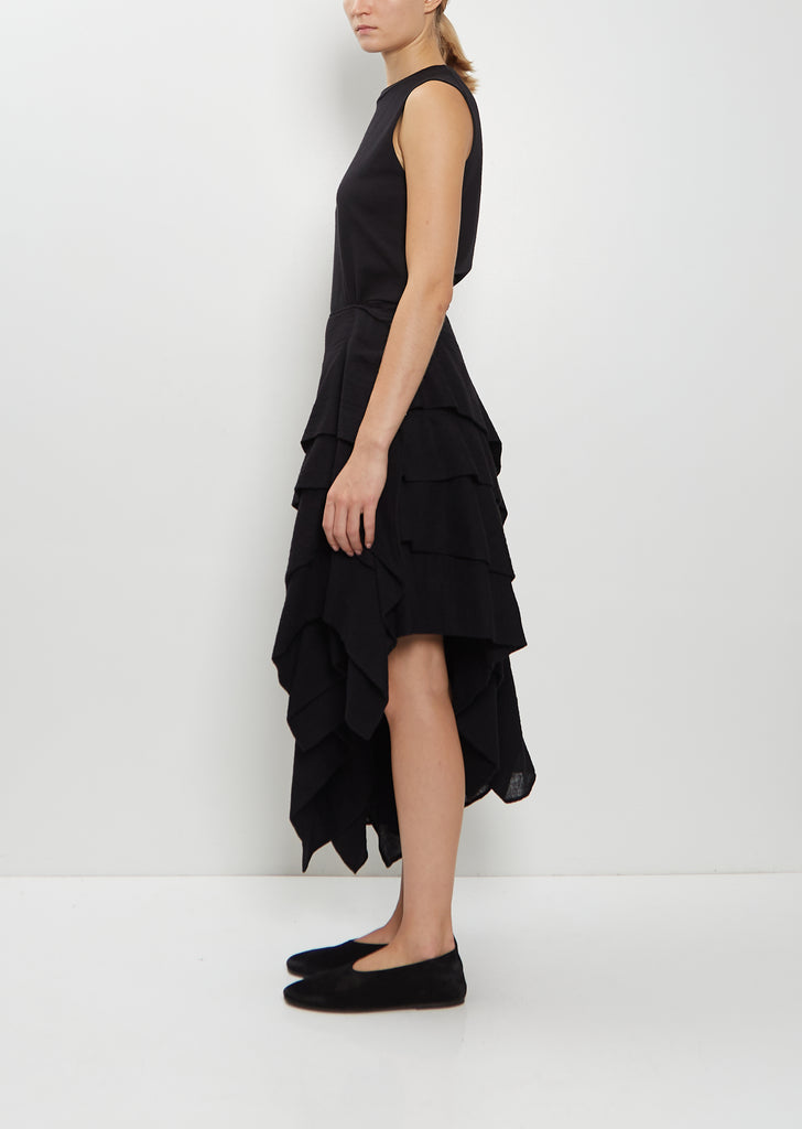 Wool Gauze Asymmetric Skirt