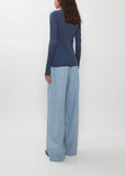 Fluffy Cashmere Nylon Jersey Long Sleeve Tee