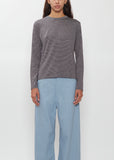Soft Smooth Wool Stripe Jersey Long Sleeve Tee