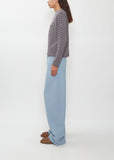 Soft Smooth Wool Stripe Jersey Long Sleeve Tee