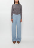 Silk Denim 5-Pocket Wide Pants