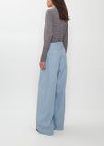 Silk Denim 5-Pocket Wide Pants