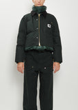 Cotton Canvas Cropped Duck Puffer Jacket