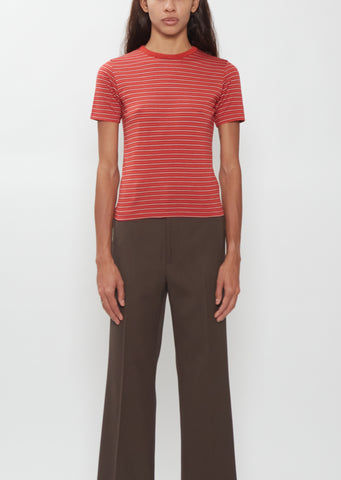 Soft Wool Stripe Jersey Tee