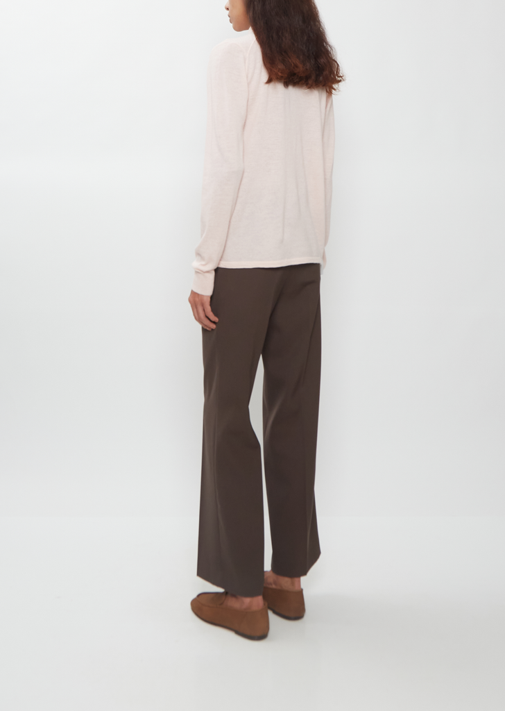 High Gauge Cashmere Shirt Cardigan — Light Pink