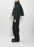 Cotton Canvas Cropped Duck Puffer Jacket