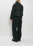 Cotton Canvas Cropped Duck Puffer Jacket