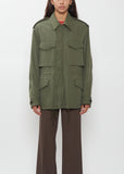 Brushed Silk Linen Padded Blouson