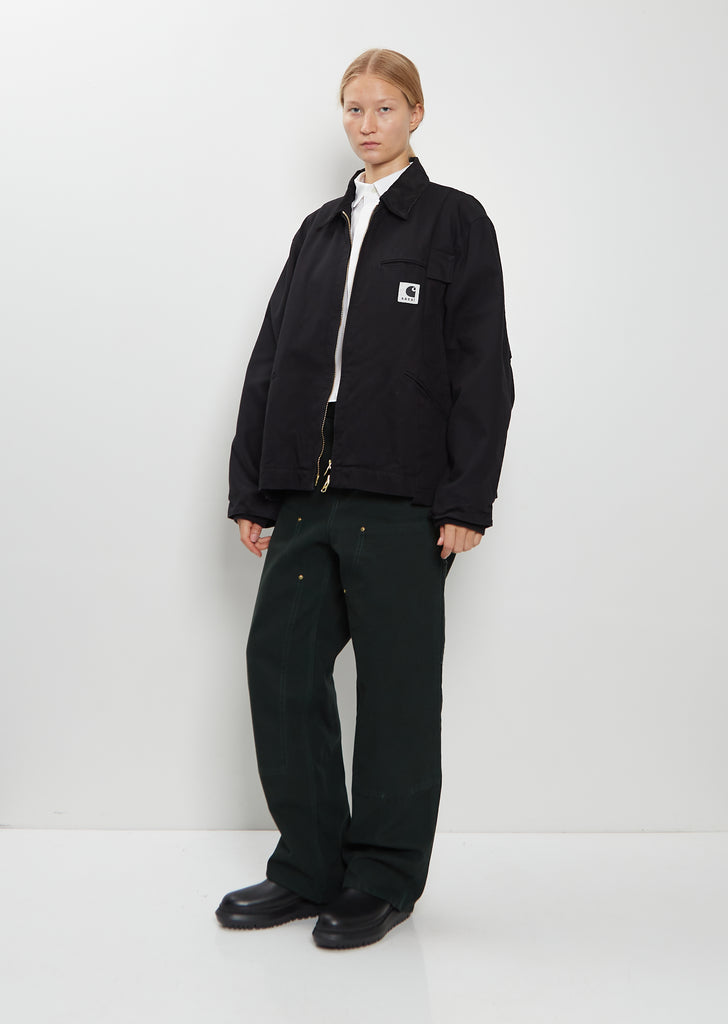 Washed Cotton Canvas Duck Jacket — Black