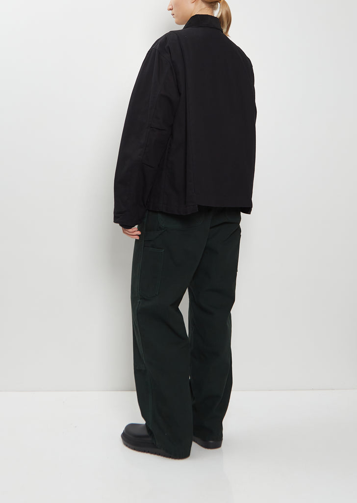 Washed Cotton Canvas Duck Jacket — Black