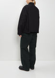 Washed Cotton Canvas Duck Jacket — Black