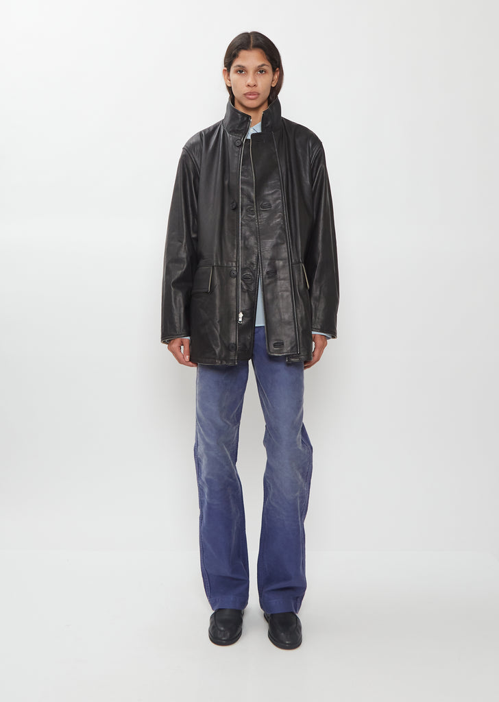 Reversible Wool Nappa Leather Coat