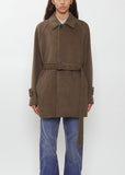 Hairy Wool Mohair Chambray Soutien Collar Coat