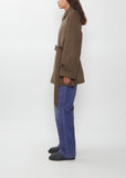 Hairy Wool Mohair Chambray Soutien Collar Coat