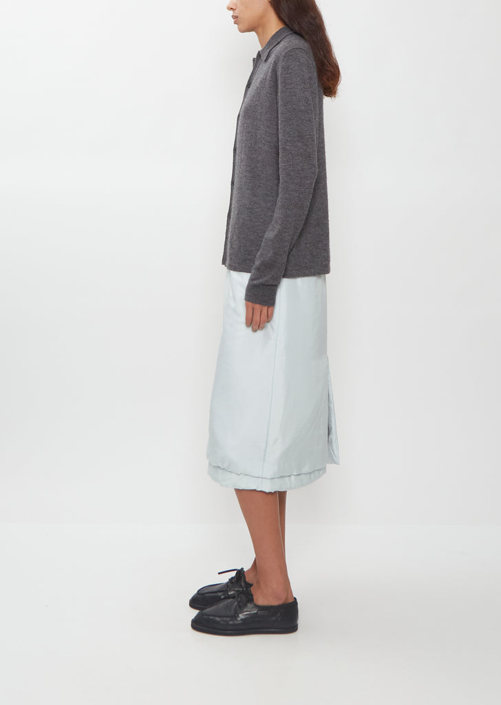 High Gauge Cashmere Shirt Cardigan — Charcoal