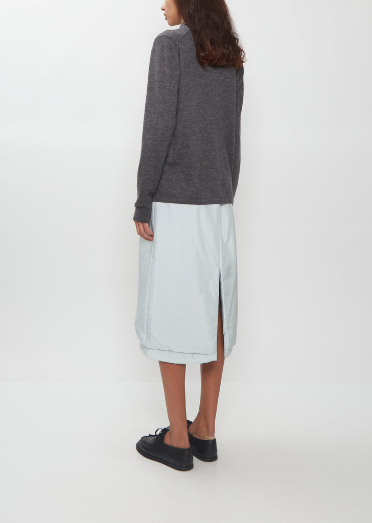 High Gauge Cashmere Shirt Cardigan — Charcoal