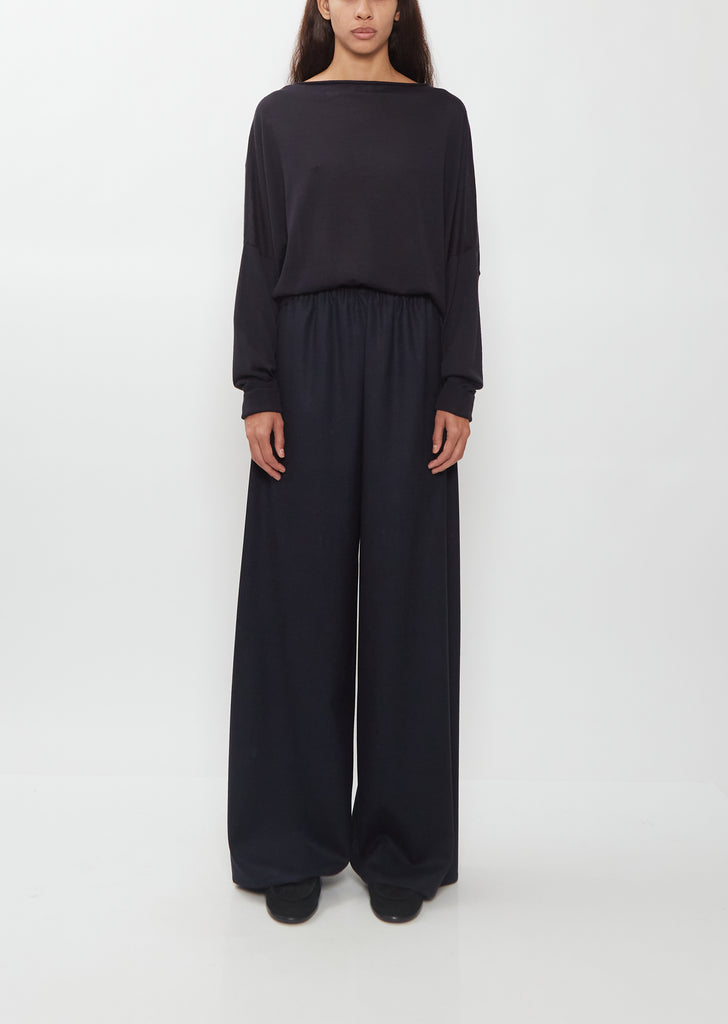 Wool Flannel Pajama Pants — Midnight