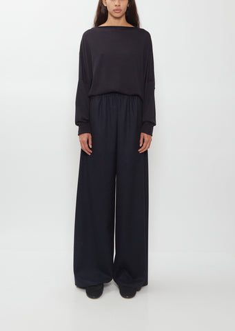 Wool Flannel Pajama Pants — Midnight