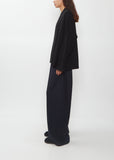 Cashmere Ribbed Trim Cardigan — Black