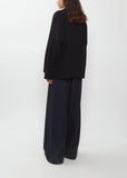 Cashmere Ribbed Trim Cardigan — Black
