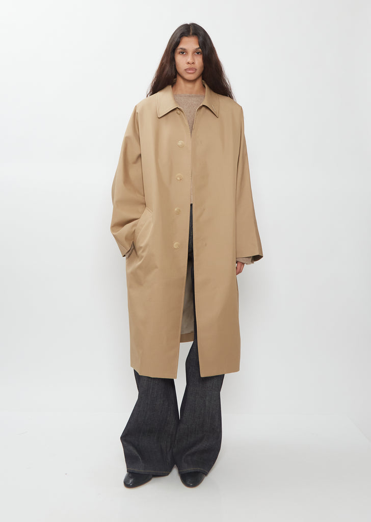 Dolman Cotton Silk Balmacaan Coat