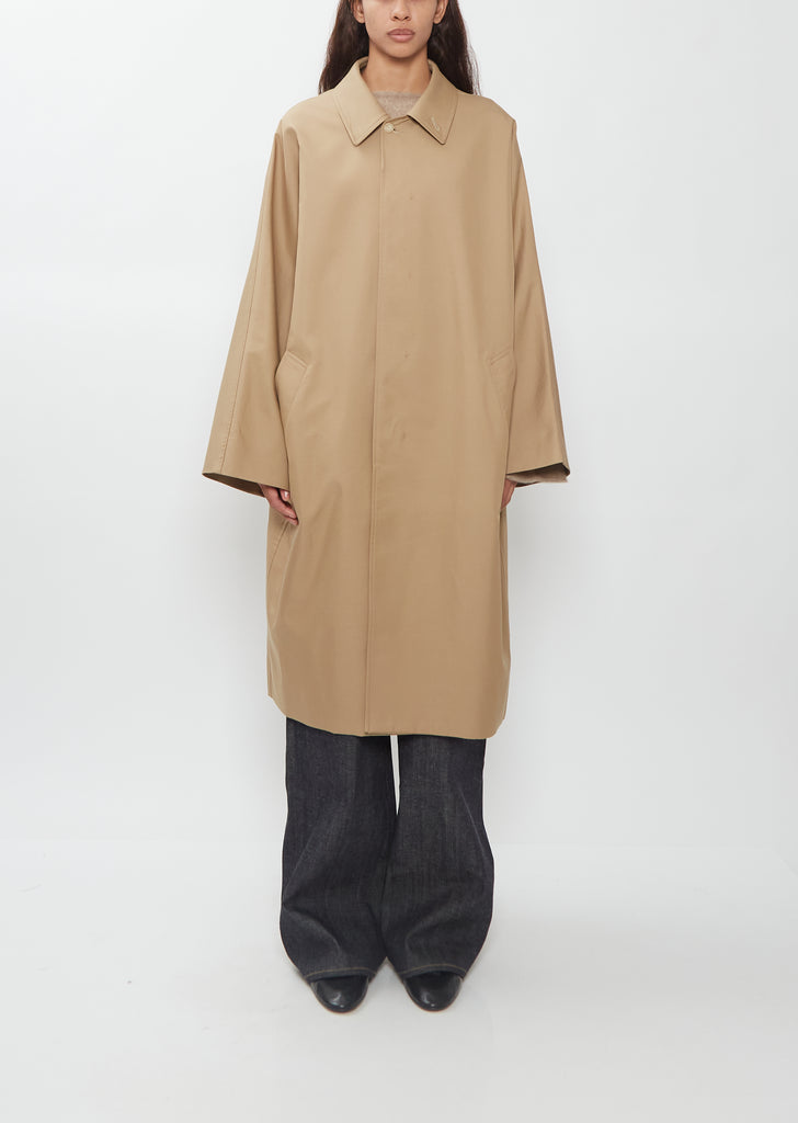 Dolman Cotton Silk Balmacaan Coat