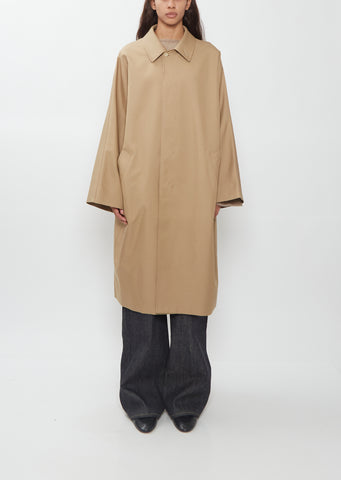 Dolman Cotton Silk Balmacaan Coat
