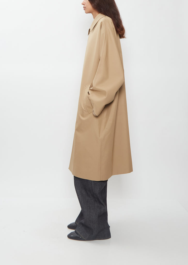 Dolman Cotton Silk Balmacaan Coat