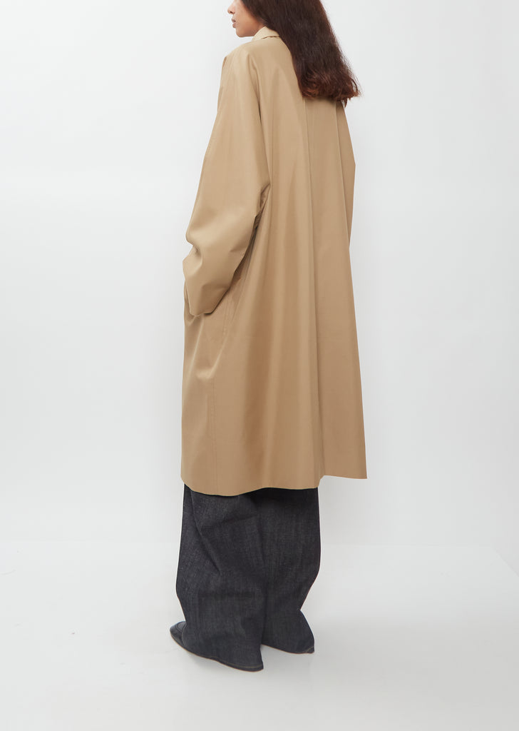 Dolman Cotton Silk Balmacaan Coat