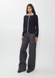 Wool Knit Polo Cardigan