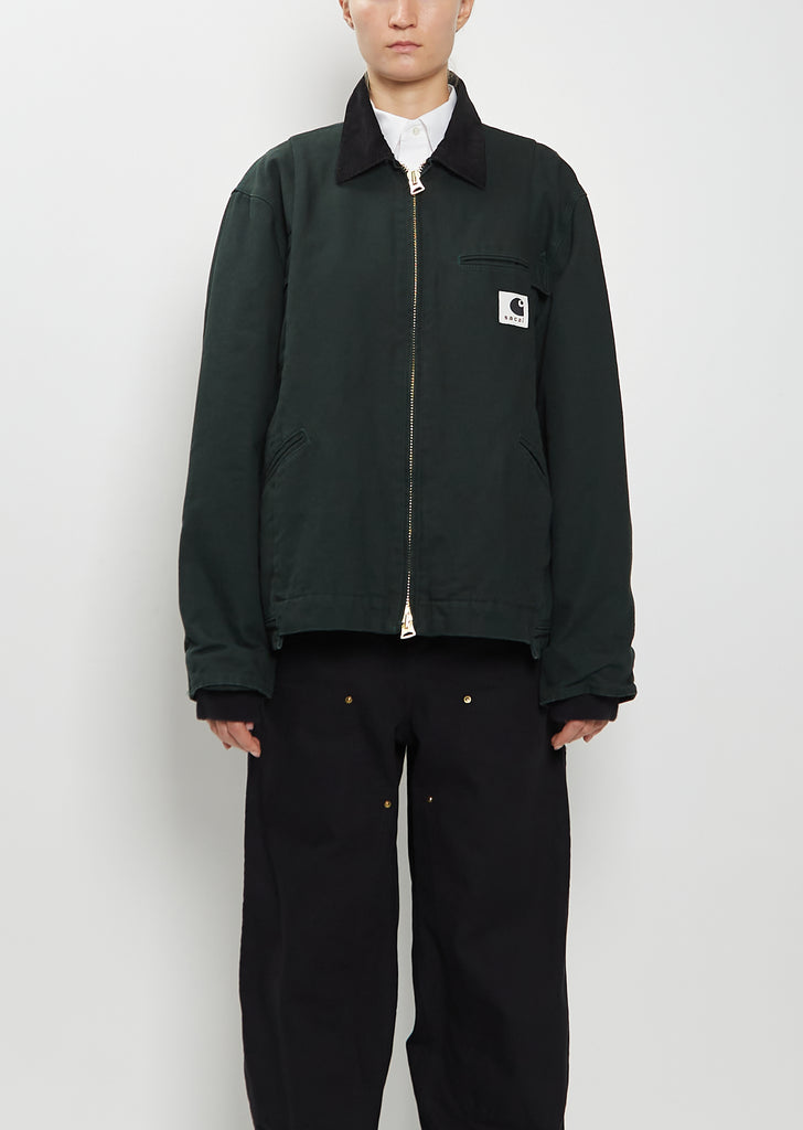Washed Cotton Canvas Duck Jacket — Green