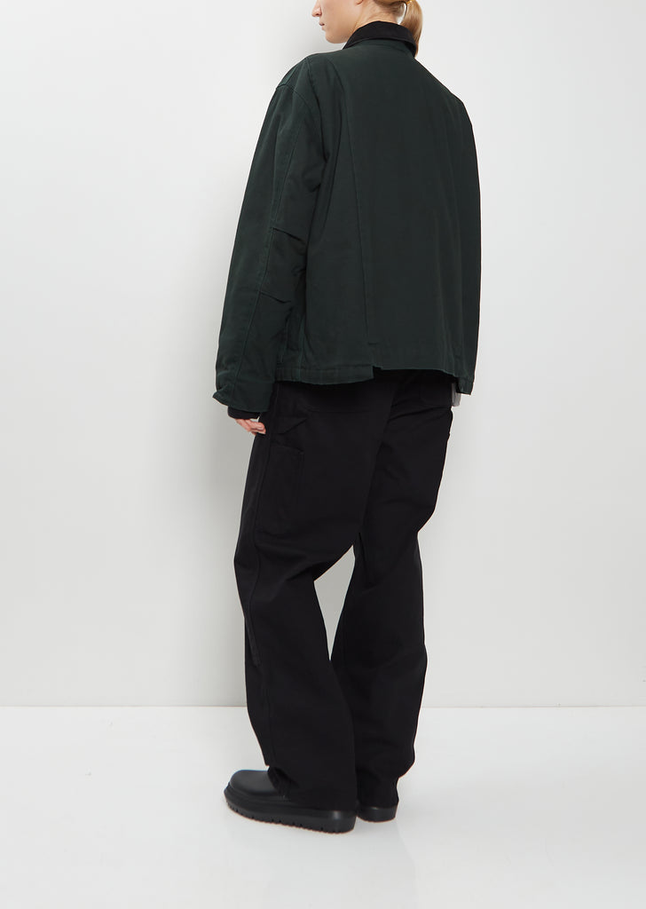 Washed Cotton Canvas Duck Jacket — Green