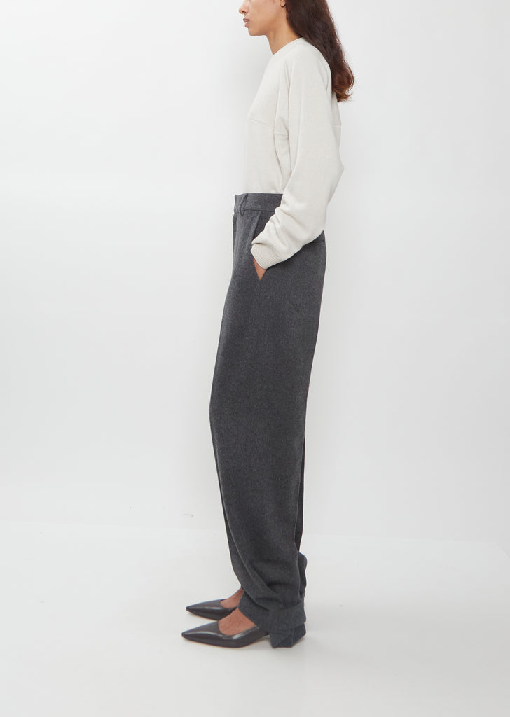 Wool Flannel Versatile Wide Pants