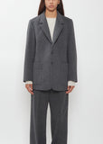 Wool Flannel Blazer w/ Leather Press Buttons
