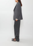 Wool Flannel Blazer w/ Leather Press Buttons