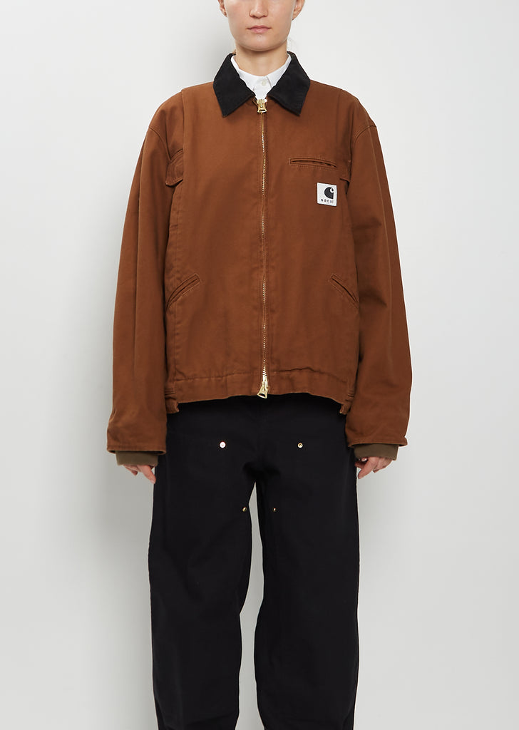 Washed Cotton Canvas Duck Jacket — Dark Beige