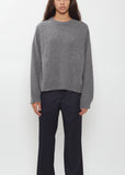Tristan Crewneck Wool Yak Sweater — Anthracite