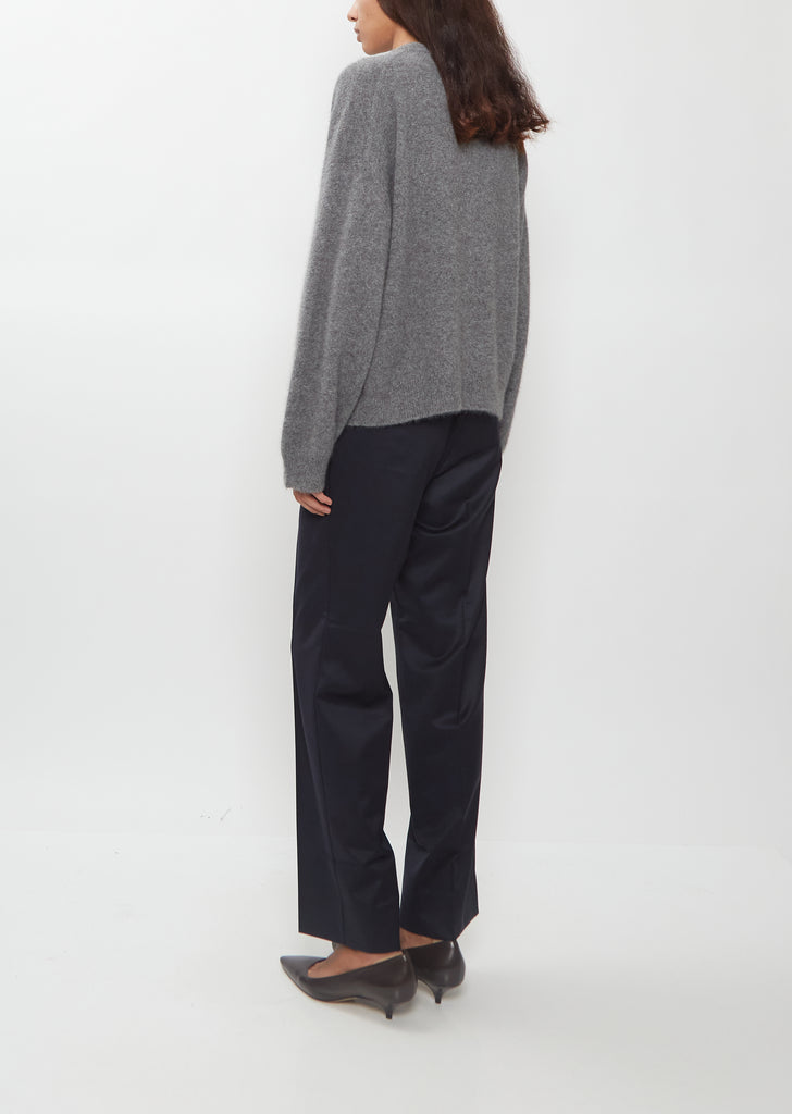 Tristan Crewneck Wool Yak Sweater — Anthracite