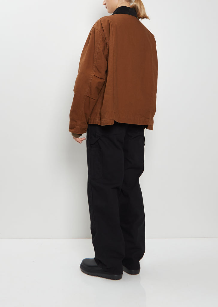 Washed Cotton Canvas Duck Jacket — Dark Beige