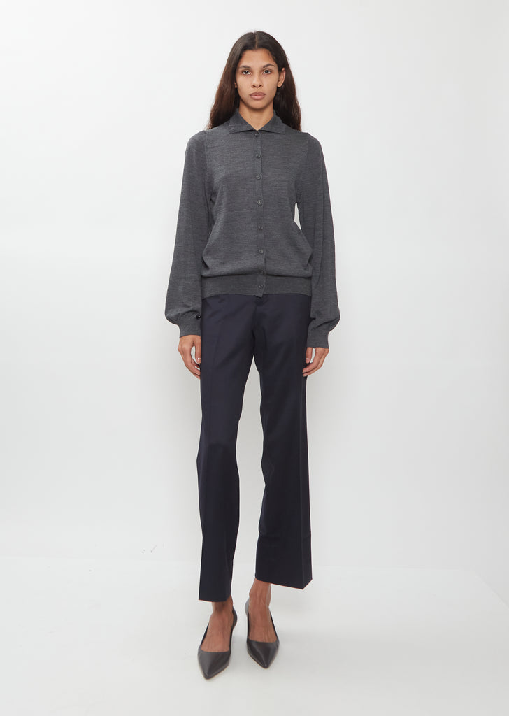 Merino Wool Bomber Cardigan