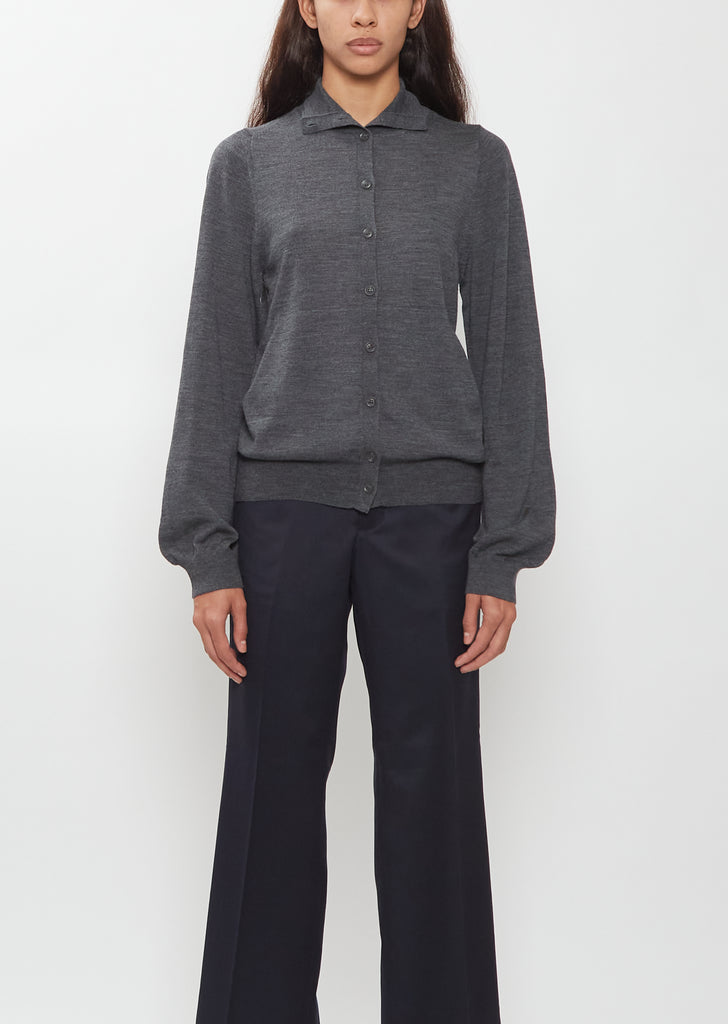 Merino Wool Bomber Cardigan